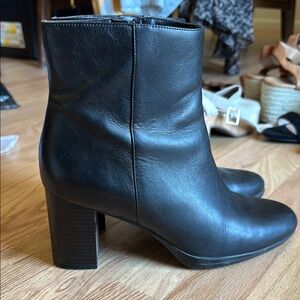 Women's Black Leather Ankle Boots